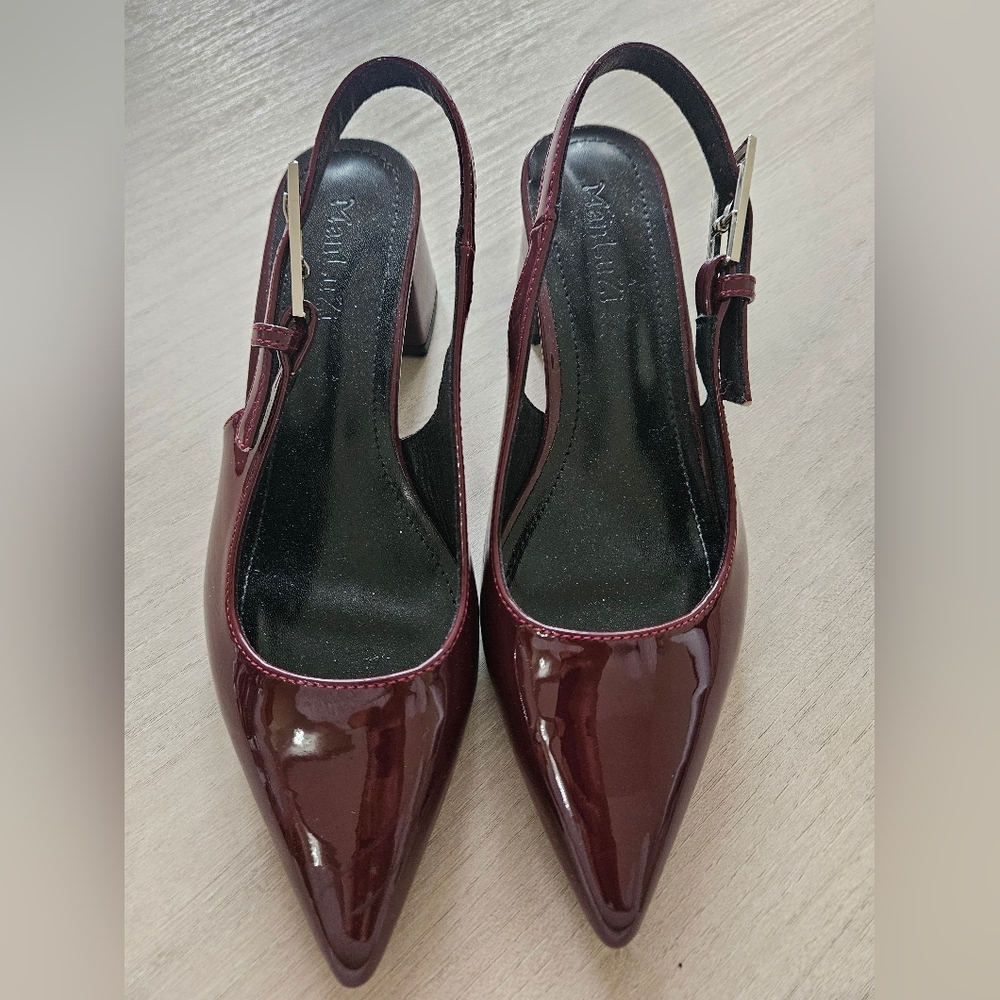Elegant Burgundy Slingback Heels